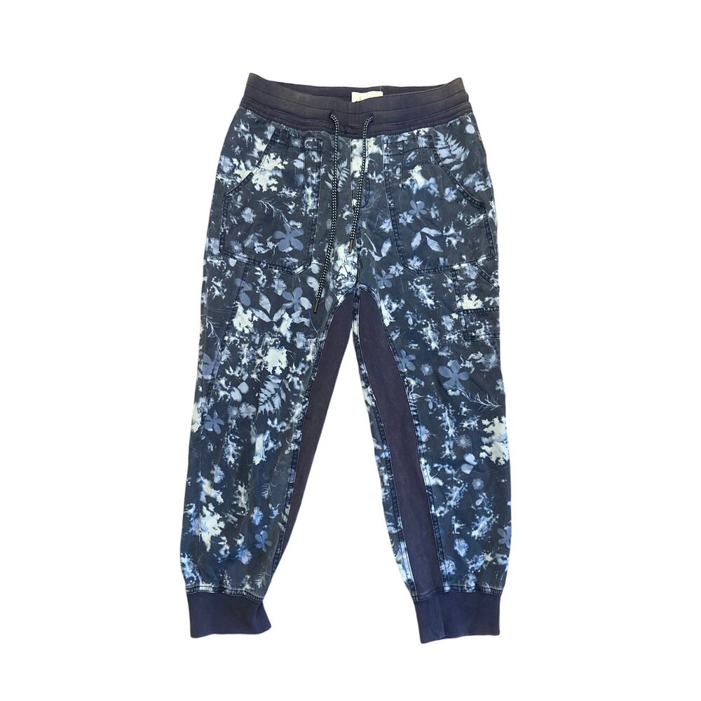 Anthropologie Blue Floral Cropped Pants